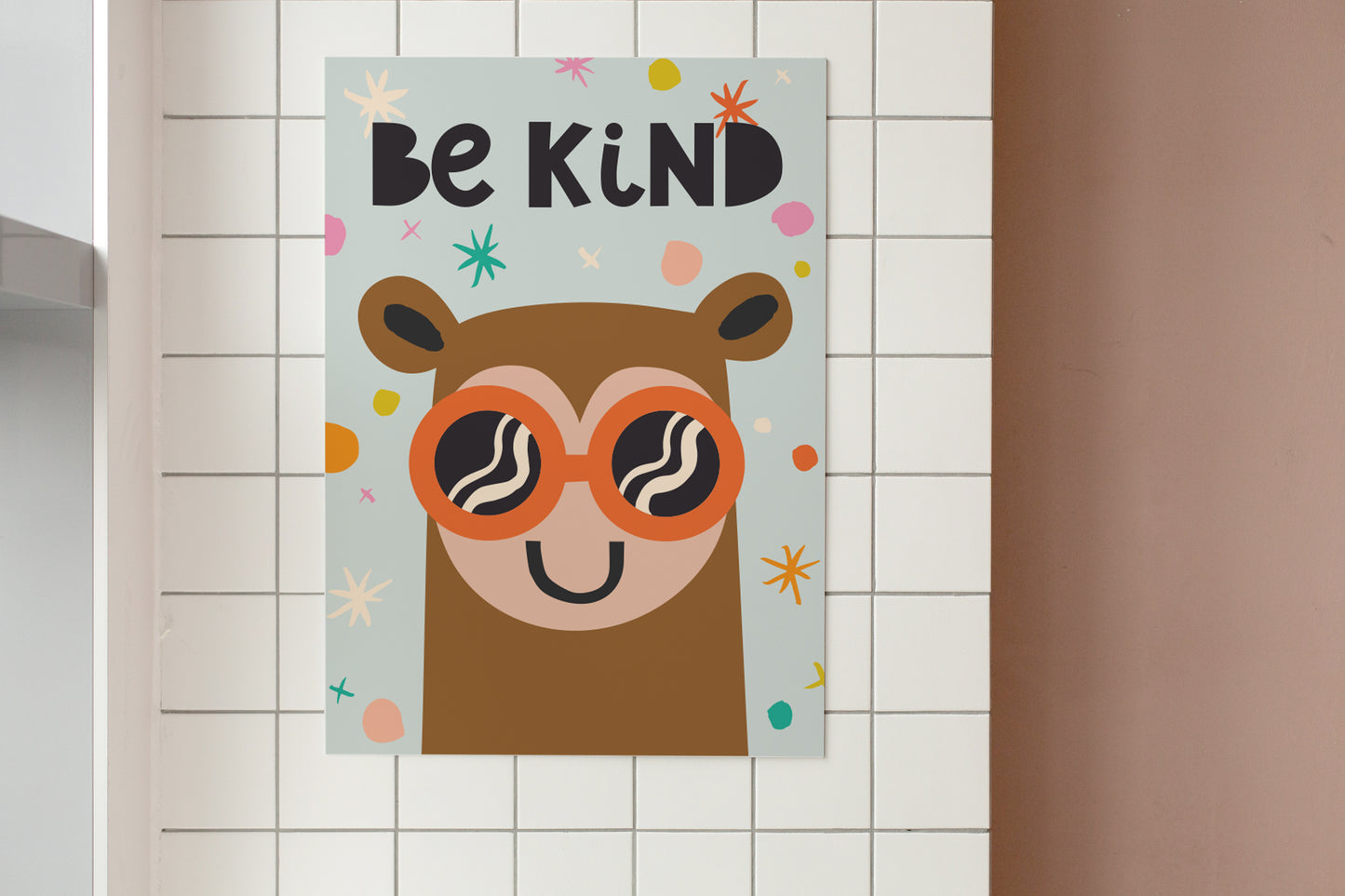 Be Kind Monkey, Kids Room Wall Art, Print