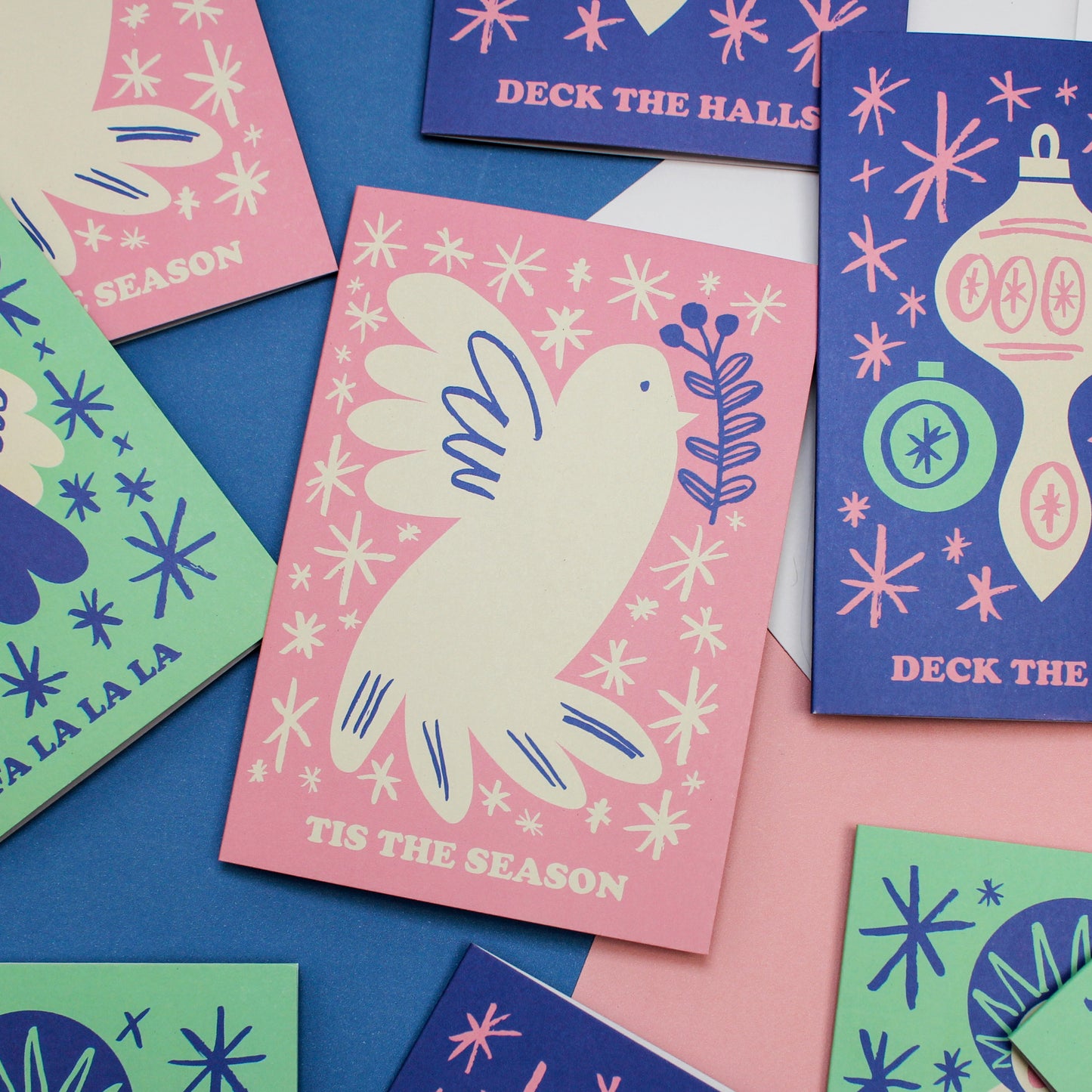 Tis The Season, Dove, Modern, Kitsch, Christmas Card