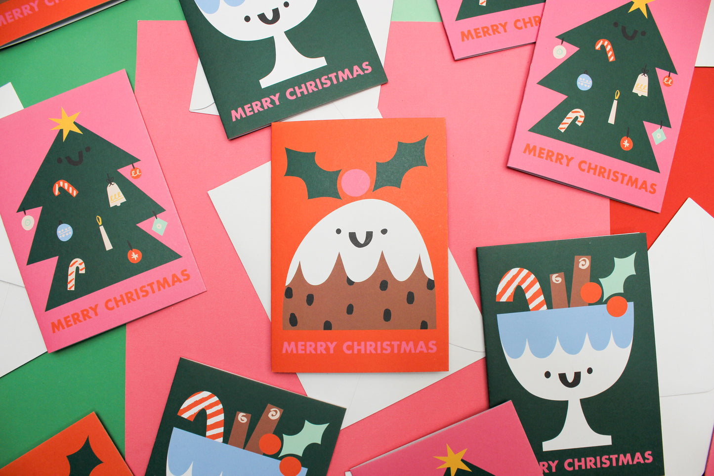 Merry Christmas, Cute, Christmas Pudding, Greeting Card