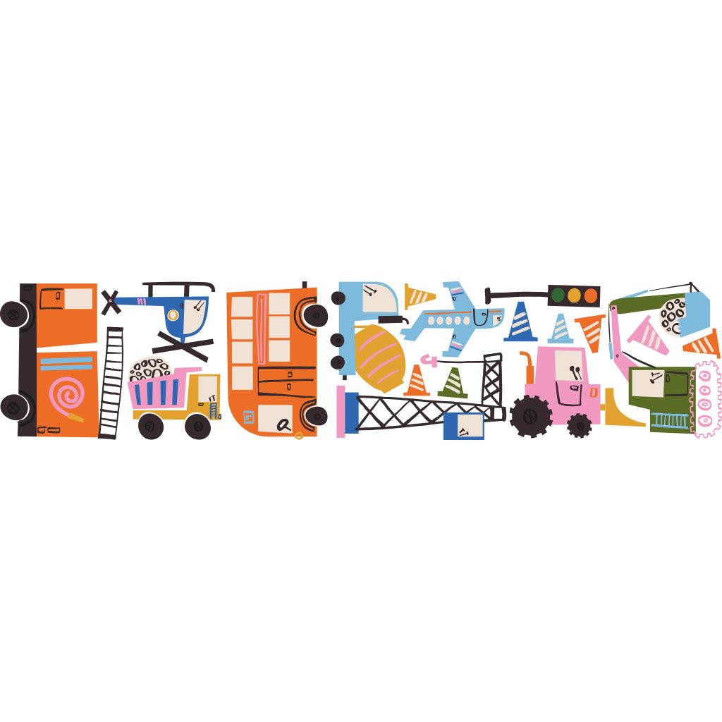 Beep Beep! Construction Children's Room, Nursery Wall Stickers, Decals