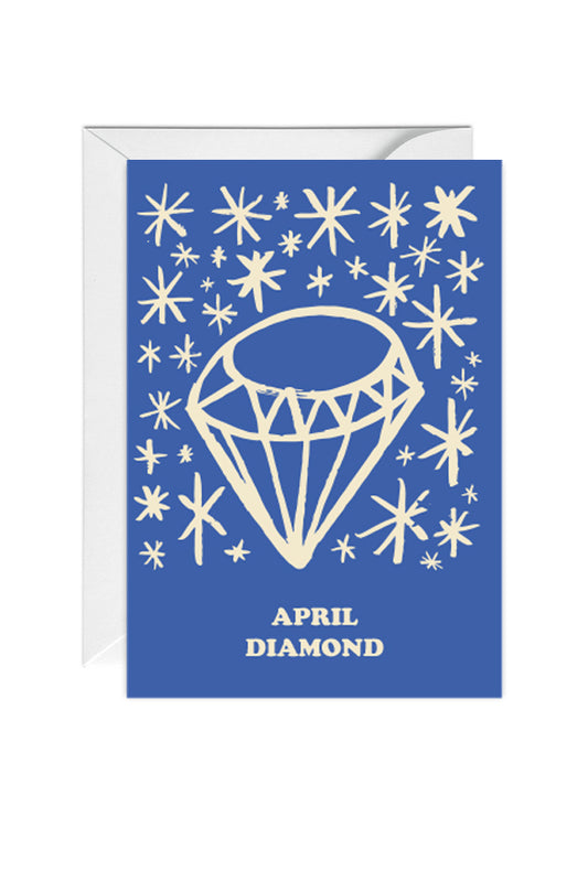 April Diamond Birthstone, Greeting Card