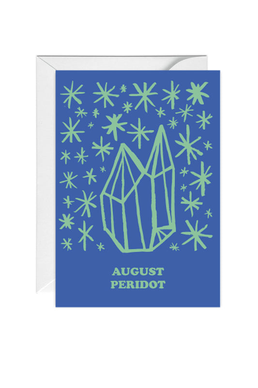 August, Peridot Birthstone, Birthday Card
