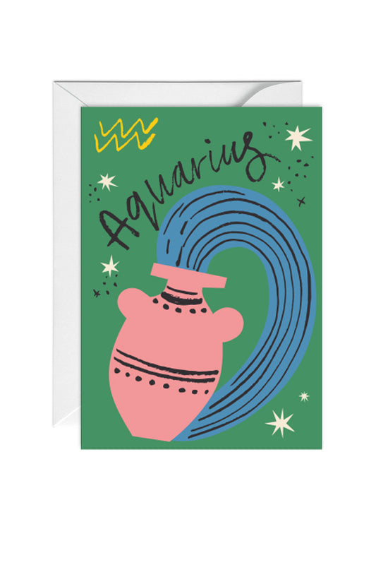 Aquarius, Horoscope, Greeting card