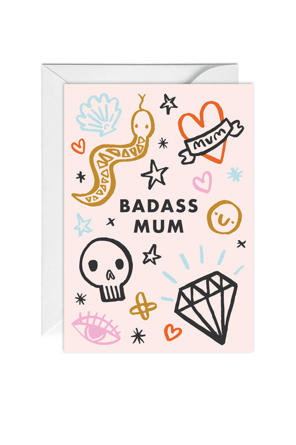 Badass Mum, Alternative Mother's Day Card