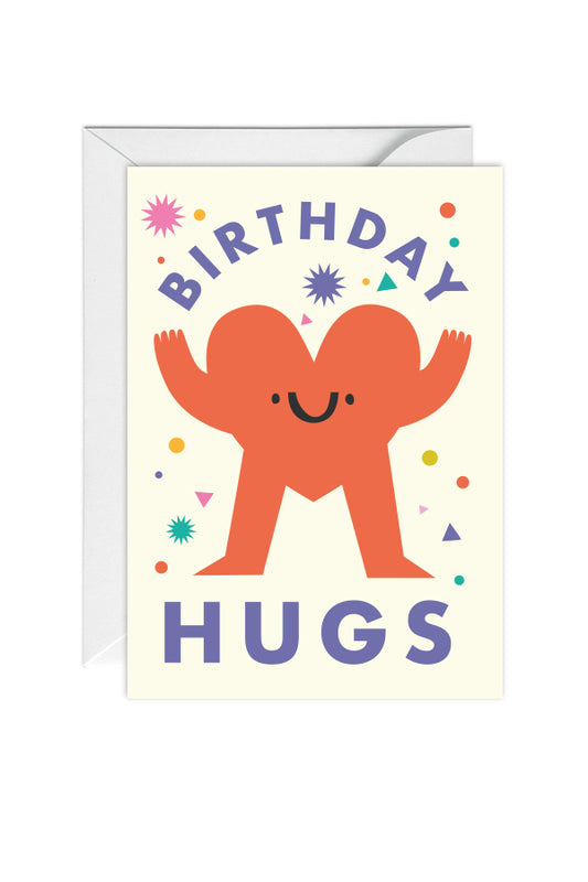 Birthday Hugs, Happy Birthday, Heart, Greeting Card