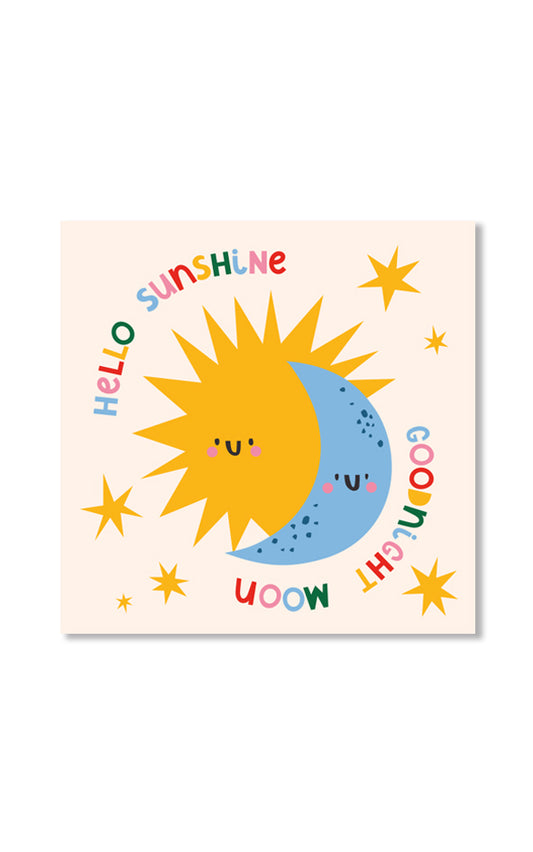Hello Sunshine, Good Night Moon, Kid's, Children's Room, Art Print