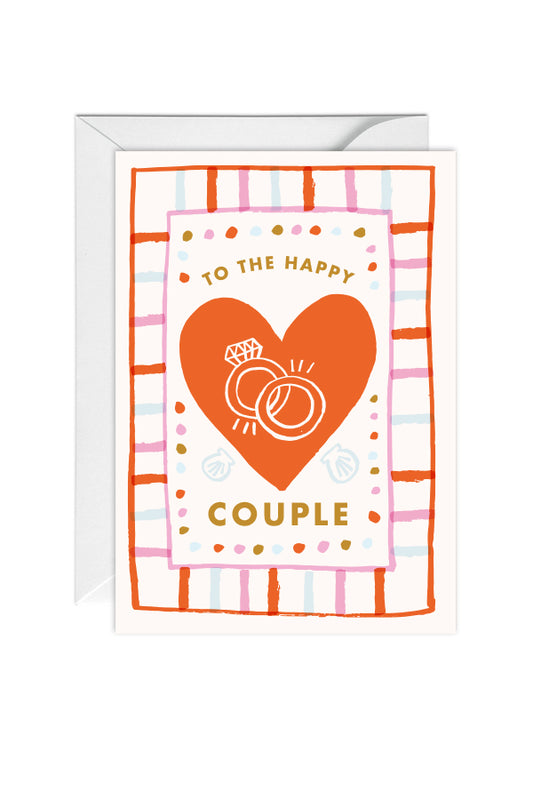 To The Happy Couple Rings, Wedding, Congratulations, Greeting Card
