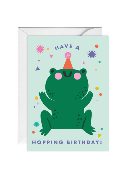 Have A Hopping Birthday, Frog, Animal, Kids Birthday, Greeting Card