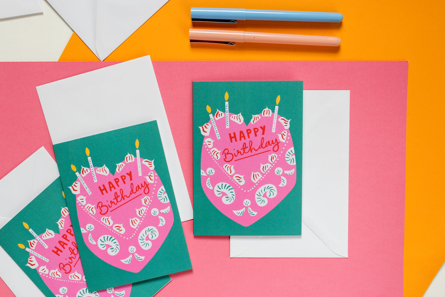 Birthday Cake, Kitsch, Birthday Greeting Card