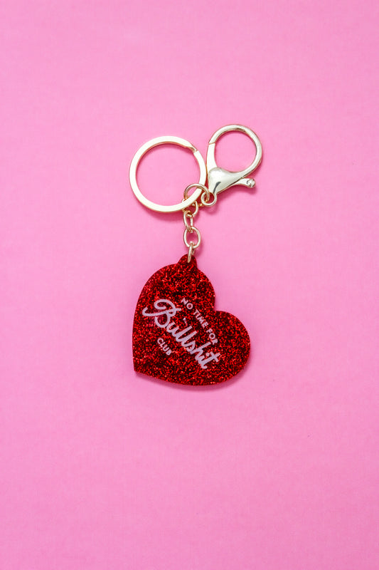 No B.S Club Keyring, Acrylic Glitter, Keychain