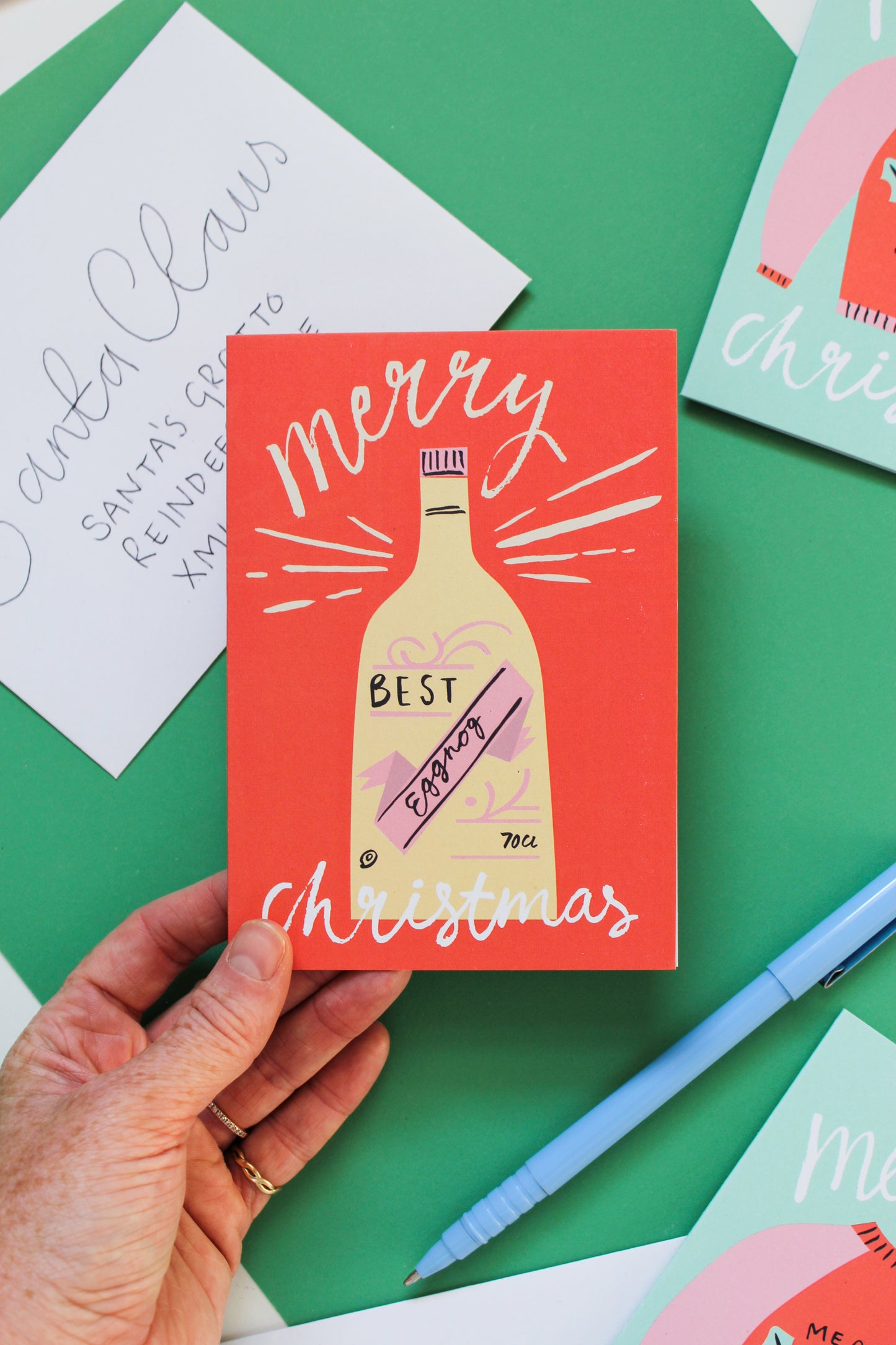 Merry Christmas, Eggnog, Kitsch, Greeting Card