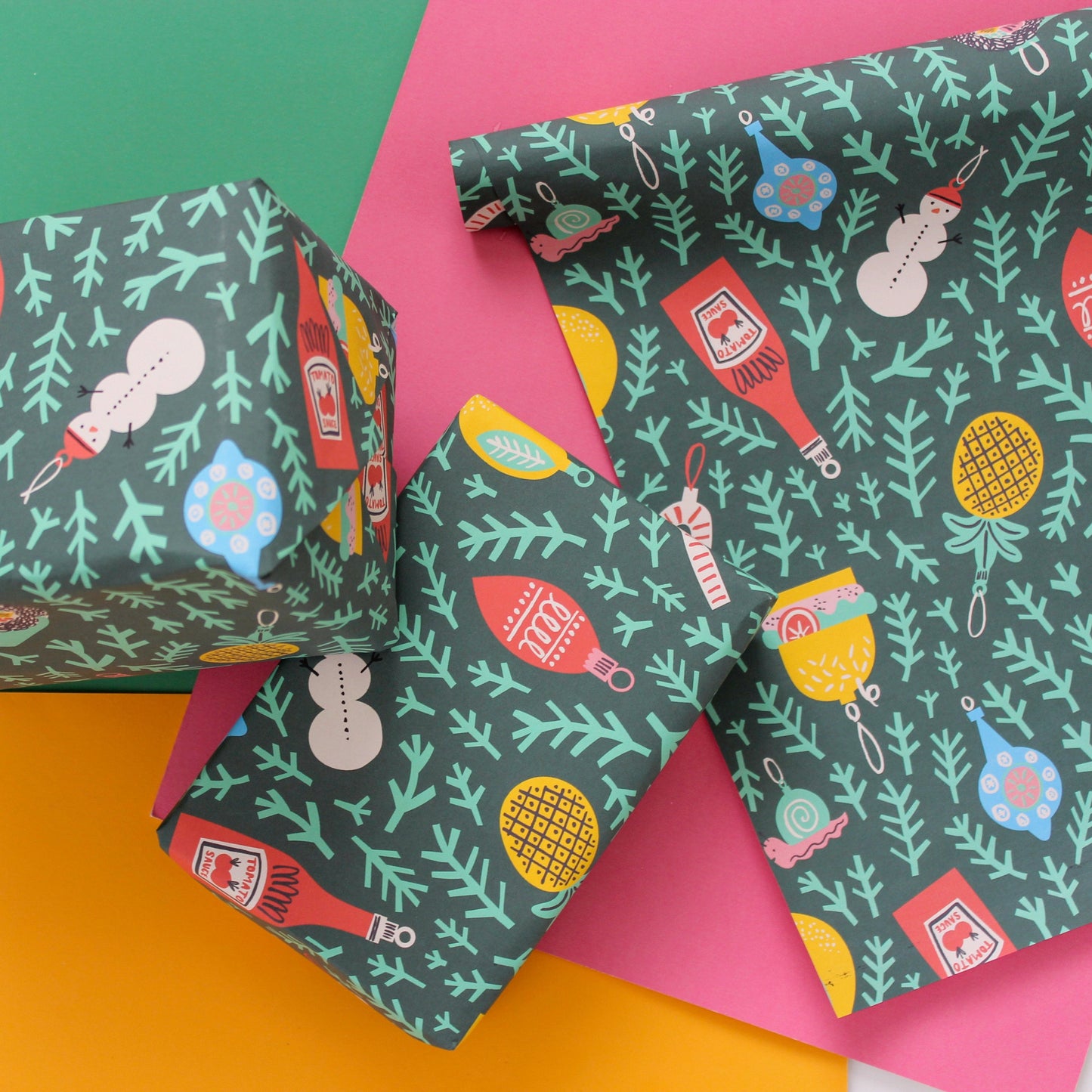 Deck The Halls Wrapping Paper, Christmas, Kitsch, Decorations, Recycled, Eco-Friendly Gift Wrap