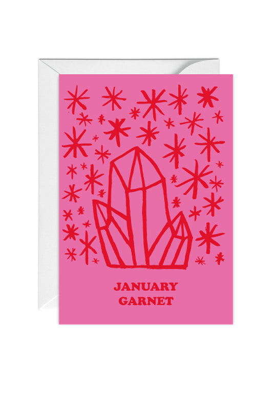January Garnet Birthstone, Greeting Card, Birthday Card