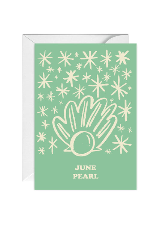 June Pearl Birthstone, Birthday Greeting Card