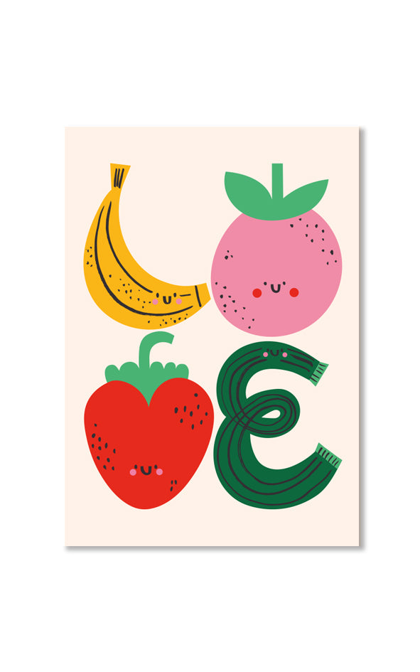 Love Fruit, Kid's, Children's Room, Art Print