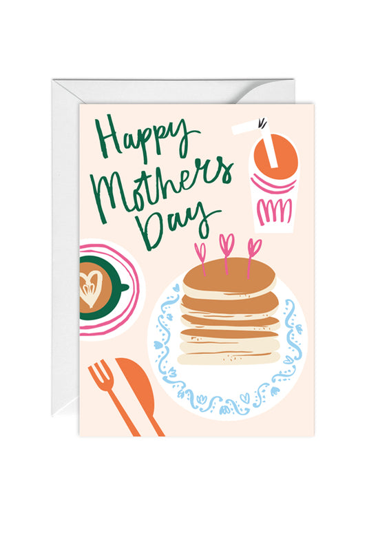 Happy Mothers Day Breakfast Card, Breakfast in Bed, Mother's Day