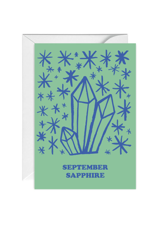 September Sapphire Birthstone, Birthday Card