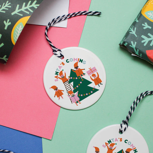 Santa's Elves, Santa's Coming, Christmas Tree Decoration