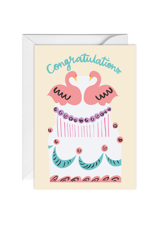 Congratulations, Wedding Cake, Kitsch Cake, Greeting Card