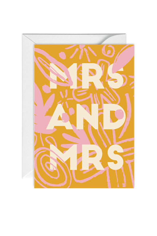 Mrs and Mrs, Congratulations, Wedding Card